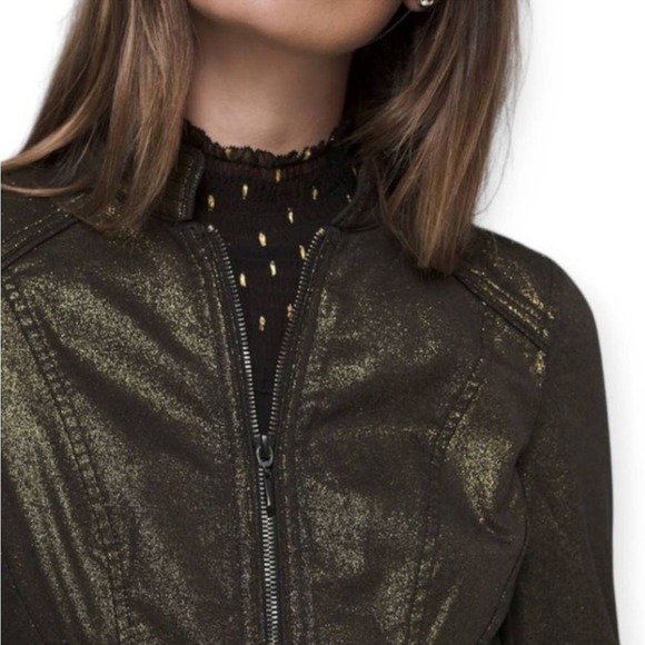 WHBM Coated Metallic Band Jacket Gold NWT Size 10 - Picture 3 of 13